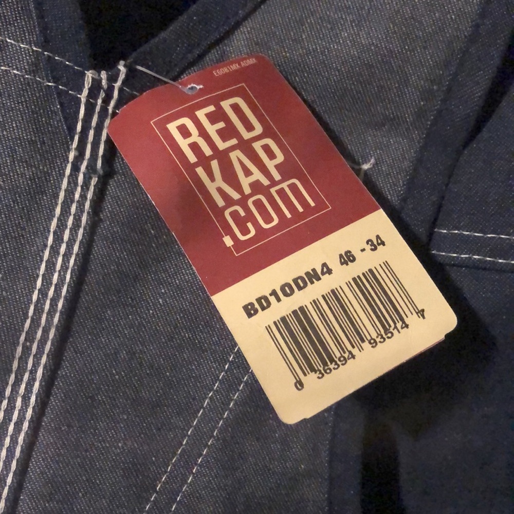 Red lap men’s denim bib overall. - Picture 5 of 7